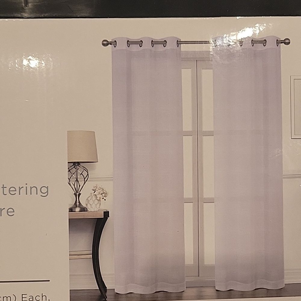 2 panels Sheer Window Panel Pair